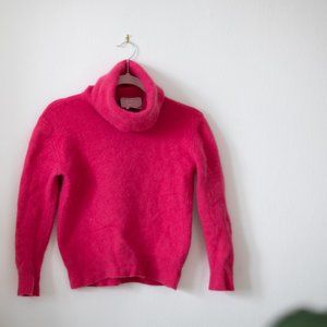 Vintage Fuchsia Wide Turtleneck Lamb Wool + Angora Sweater